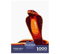 Jigsaw Puzzle 1000 Piece for Teenagers Stylized Cobra Illustration on White Background Puzzles for Adults Fun Games Wall Decoration Stress Reduction Gifts 38x26cm/1000pcs