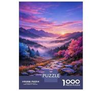 Jigsaw Puzzle 1000 Piece for Teenagers Sunset Glow over Misty Valley Path Adult Jigsaw Relaxing Games Home Decoration Deal As Gifts for The Whole Family 70x50cm/1000pcs