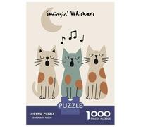 Jigsaw Puzzle 1000 Piece for Teenagers SwinginWhiskers Jazz Cats Jigsaw for Adults DIY Toys Pattern Assembly for Birthday, Chrismas 52x38cm/1000pcs
