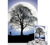 Jigsaw Puzzle 1000 Piece for Teenagers Sycamore Gap Tree Practical Game Staycation Kill Time Toy Wall Decor Suitable for Desktop Decoration (38X26CM)