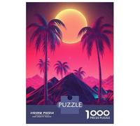 Jigsaw Puzzle 1000 Piece for Teenagers Synthwave Sunset Melodies Adult Jigsaw Family Game Difficult Hard Unique Birthday And Gifts 52x38cm/1000pcs