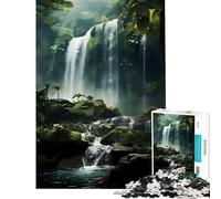 Jigsaw Puzzle 1000 Piece for Teenagers The Jungle WaterFall Jigsaw Puzzle 1000 Home Decoration Toys Pattern Assembly Deal As Gifts for The Whole Family (38x52cm)