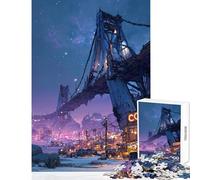 Jigsaw Puzzle 1000 Piece for Teenagers The Shattered Crossing Impossible Game Suitable for Couples Toy Wall Decor Help The Brain Exercise (75X50CM)
