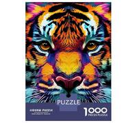 Jigsaw Puzzle 1000 Piece for Teenagers Tiger Pop Art Animal Face Jigsaw for Adults Hands-on Game Difficult Hard Stress Reduction Gifts 52x38cm/1000pcs