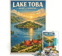 Jigsaw Puzzle 1000 Piece for Teenagers Toba Lake Travel, Toy Wall Decor, Difficult And Challenge, Great Gift for Gaming 50x75cm