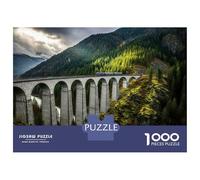 Jigsaw Puzzle 1000 Piece for Teenagers Train on Stone Bridge in Mountains Jigsaws for Adults Fun Games Perfect Decoration Help The Brain Exercise 38x26cm/1000pcs
