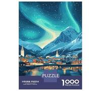 Jigsaw Puzzle 1000 Piece for Teenagers Tromso, Norway Night Sky Jigsaws for Adults Fun Games Perfect Decoration Help The Brain Exercise 38x26cm/1000pcs