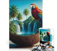 Jigsaw Puzzle 1000 Piece for Teenagers Tropical Paradise in A Coconut, Toy Wall Decor, Difficult And Challenge, Great Gift for Gaming 38x26cm