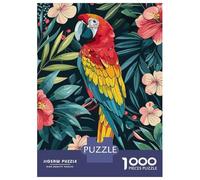 Jigsaw Puzzle 1000 Piece for Teenagers Tropical Parrot Illustration Puzzle for Adults Family Games Enhance Memory Stress Reduction Gifts 52x38cm/1000pcs