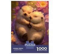 Jigsaw Puzzle 1000 Piece for Teenagers Two Otters Cuddling in Water Lilies Jigsaws for Adults Hands-on Game Pattern Assembly Unique Birthday And Gifts 70x50cm/1000pcs
