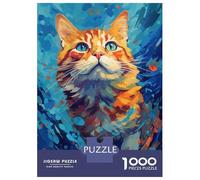Jigsaw Puzzle 1000 Piece for Teenagers Underwater Cat Adult Puzzles Toy Wall Decor Wall Art Deal As Gifts for The Whole Family 52x38cm/1000pcs
