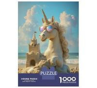 Jigsaw Puzzle 1000 Piece for Teenagers Unicorn Beach Day Teenager Puzzles Brain Teaser Game Pattern Assembly Unique Birthday And Gifts 70x50cm/1000pcs