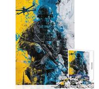 Jigsaw Puzzle 1000 Piece for Teenagers Urban Combat Zone Brain Teaser Game Difficult Challenge Home Decoration Toys Suitable for Desktop Decoration (50x75cm)