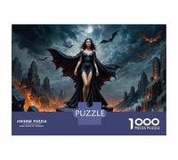 Jigsaw Puzzle 1000 Piece for Teenagers Vampire Woman Art Print Puzzles for Adults Fun Games Wall Decoration Stress Reduction Gifts 38x26cm/1000pcs