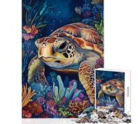 Jigsaw Puzzle 1000 Piece for Teenagers Vibrant Sea Turtle Art Puzzle for Adults Family Games Pattern Assembly Deal As Gifts for The Whole Family (Size 50x75cm)