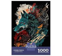 Jigsaw Puzzle 1000 Piece for Teenagers Vibrant Wolf Puzzle for Adults Hands-on Game Staycation Kill Time Help The Brain Exercise 38x26cm/1000pcs