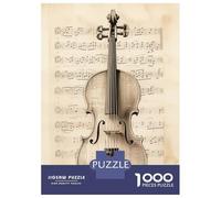 Jigsaw Puzzle 1000 Piece for Teenagers Violin Sheet Music Teenager Puzzles Brain Teaser Game Pattern Assembly Unique Birthday And Gifts 52x38cm/1000pcs