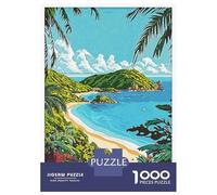 Jigsaw Puzzle 1000 Piece for Teenagers Virgin Islands Beach Scene Jigsaws for Adults Fun Games Perfect Decoration Help The Brain Exercise 70x50cm/1000pcs