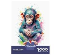 Jigsaw Puzzle 1000 Piece for Teenagers Watercolor Baby Monkey Jigsaw for Adults DIY Toys Pattern Assembly for Birthday, Chrismas 70x50cm/1000pcs