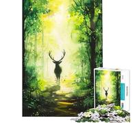Jigsaw Puzzle 1000 Piece for Teenagers Watercolor Deer in The Forest Jigsaw Puzzle 1000 Home Decoration Toys Pattern Assembly Deal As Gifts for The Whole Family (38x26cm)