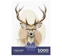 Jigsaw Puzzle 1000 Piece for Teenagers Watercolor Deer Portrait Adult Jigsaw Relaxing Games Home Decoration Deal As Gifts for The Whole Family 70x50cm/1000pcs