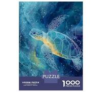 Jigsaw Puzzle 1000 Piece for Teenagers Watercolor Sea Turtle Jigsaws for Adults Hands-on Game Pattern Assembly Unique Birthday And Gifts 70x50cm/1000pcs
