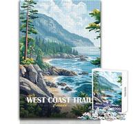 Jigsaw Puzzle 1000 Piece for Teenagers West Coast Trail Canada Landscape Painting Challenging Game Toys A Work of Art Birthday Gifts Size 38x52cm