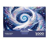Jigsaw Puzzle 1000 Piece for Teenagers Whimsical White Whale in A Galaxy Teenager Puzzles Hands-on Game Improve Memory Unique Birthday And Gifts 52x38cm/1000pcs