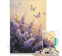 Jigsaw Puzzle 1000 Piece for Teenagers Whispering Lilacs︰ Butterfly Dance at Dusk Impossible Game Fun at Home Activities Unique Birthday And Xmas Gifts 38x52cm