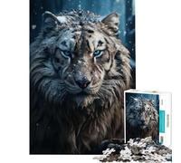 Jigsaw Puzzle 1000 Piece for Teenagers White Tiger in Snow Help The Brain Exercise Birthday Present Toy Wall Decor Suitable for People Aged 14 And Above (50x75cm)