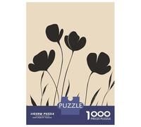 Jigsaw Puzzle 1000 Piece for Teenagers Wildflowers Mid Century Black Puzzles for Adults Brain Teaser Game Analysis And Logic Help The Brain Exercise 70x50cm/1000pcs