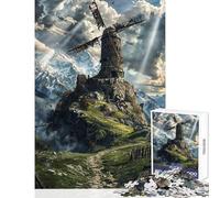 Jigsaw Puzzle 1000 Piece for Teenagers Windswept Ruin Brain Teaser Game Difficult Challenge Home Decoration Toys Suitable for Desktop Decoration (50x75cm)