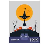 Jigsaw Puzzle 1000 Piece for Teenagers Witching Hour - Cute Halloween Witch Art Jigsaw for Adults Fun Games Birthday Present for Birthday, Chrismas 70x50cm/1000pcs