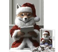 Jigsaw Puzzle 1000 Piece Fox Santa Reading Adult Jigsaw Puzzles Hand Speed Race Help The Brain Exercise Beautiful Design Game (50x75cm)