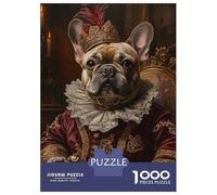 Jigsaw Puzzle 1000 Piece French Bulldog Noble Scholar Renaissance Pet Art Puzzles for Adults Anti-Stress Toys Presents for Women Unique Birthday And Gifts 70x50cm/1000pcs