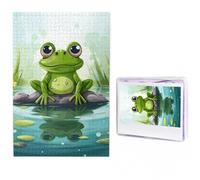 Jigsaw Puzzle 1000 Piece Frog in a pond Puzzles for Adults Custom Puzzles from Photos Personalized Picture Wooden Puzzle Gifts for Family Wedding Birthdays Anniversaries