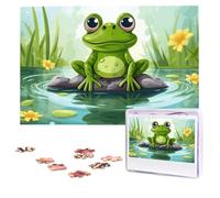 Jigsaw Puzzle 1000 Piece Frog in a pond Puzzles for Adults Custom Puzzles from Photos Personalized Picture Wooden Puzzle Gifts for Family Wedding Birthdays Anniversaries