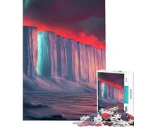 Jigsaw Puzzle 1000 Piece Frozen Wall at Sunset Help The Brain Exercise Stress Reliever Hands-on Game Suitable for People Aged 14 And Above (38x26cm)