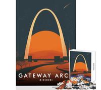 Jigsaw Puzzle 1000 Piece Gateway Arch Missouri Adult Jigsaw Puzzles Hand Speed Race Help The Brain Exercise Beautiful Design Game (50x75cm)