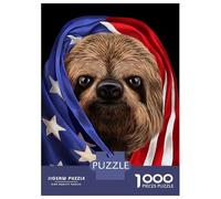 Jigsaw Puzzle 1000 Piece Giant Sloth USA Patriot Puzzles for Adults Relax Games Stress Reliever Deal As Gifts for The Whole Family 70x50cm/1000pcs