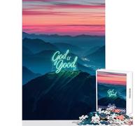 Jigsaw Puzzle 1000 Piece God Is Good Puzzles for Teenagers Improve Memory Educational Challenge Challenging Game And Family Play (38x52cm)