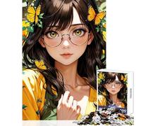 Jigsaw Puzzle 1000 Piece Golden Gaze Amid Sunlit Blooms Relaxing Games for The Whole Family Toy Wall Decor with Fully Interlocking Randomly Shaped Pieces (52X38cm)