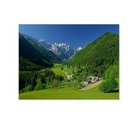 Jigsaw Puzzle 1000 Piece，Green mountain and snow mountain landscape，Personalized Picture Paper Puzzle Gifts for Family Wedding Birthdays Anniversaries（50x70cm）-H22