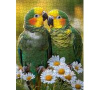 Jigsaw Puzzle 1000 Piece, Green Parrot Puzzles for Adults 1000, Jigsaw Puzzle Games Classic Educational, Wooden Puzzles, The Impossible Challenge, for Home Wall Decoration Gift BXHZW1-627