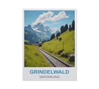 Jigsaw Puzzle 1000 Piece，Grindelwald Switzerland，Adult Puzzle DIY Kit Paper Puzzle Modern Home Decor Unique Gift50x70cm-DH37
