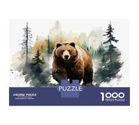Jigsaw Puzzle 1000 Piece Grizzly Bear in Forest Puzzles for Adults Family Game Improve Memory Deal As Gifts for The Whole Family 38x26cm/1000pcs