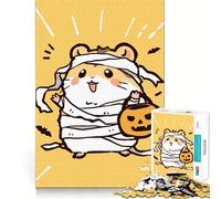 Jigsaw Puzzle 1000 Piece Hamster Mummy Halloween Cartoon Tight Fit Play Focus Training Fun Chill Play Time Xmas Leisure Gift (38x26cm)
