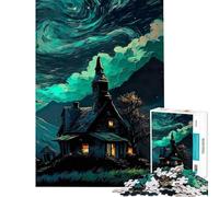 Jigsaw Puzzle 1000 Piece Haunted Wizard House Help The Brain Exercise Stress Reliever Hands-on Game Suitable for People Aged 14 And Above (50x75cm)