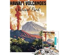 Jigsaw Puzzle 1000 Piece Hawaii Volcanoes National Park Poster Fun Activities at Home But Fun And Humorous Impossible Game for Ages 14 And over (50x75cm)