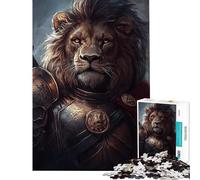 Jigsaw Puzzle 1000 Piece Heroic Lion Samurai Help The Brain Exercise Stress Reliever Hands-on Game Suitable for People Aged 14 And Above (38x52cm)